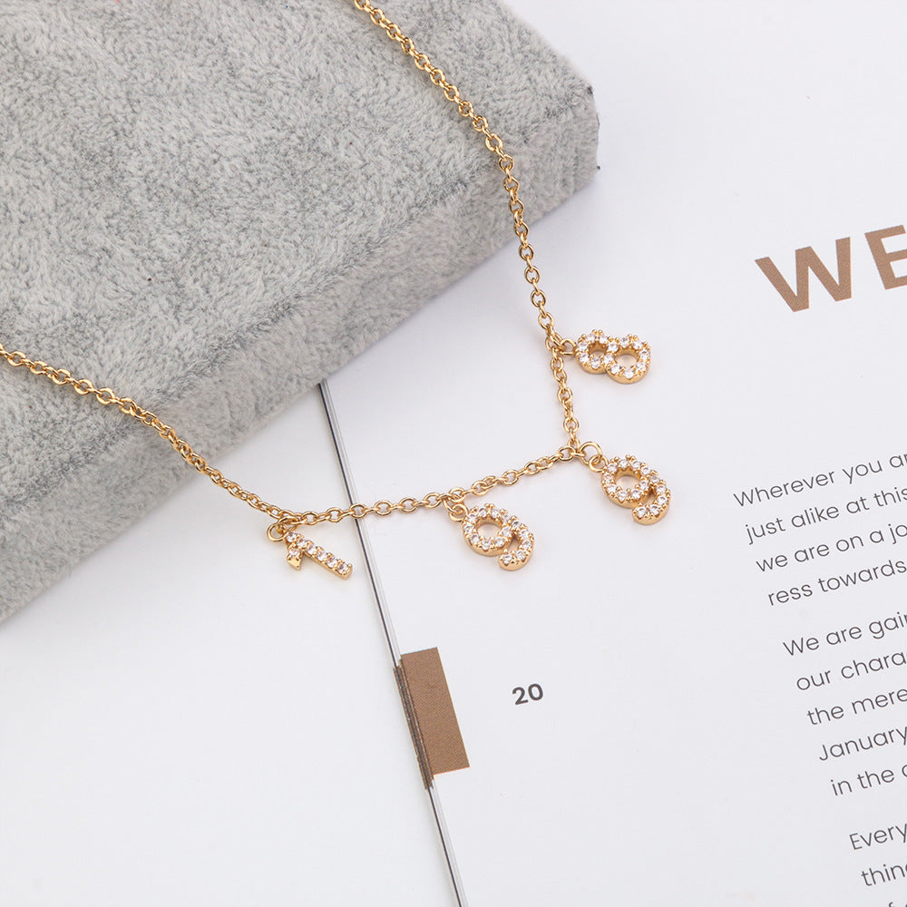 DIY Personalized Necklace With Zircon Letter Necklace