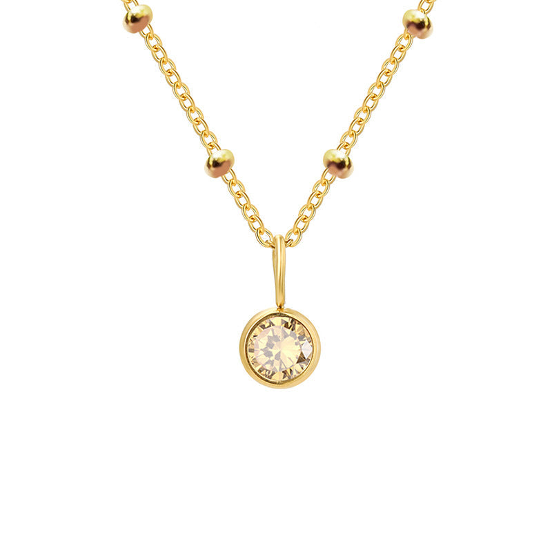 Necklace Women's Fashion Popular Necklace Diamond Birthstone Necklace
